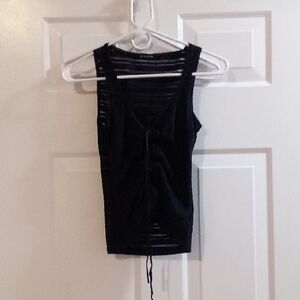 FANG Black Sheer Tank Top